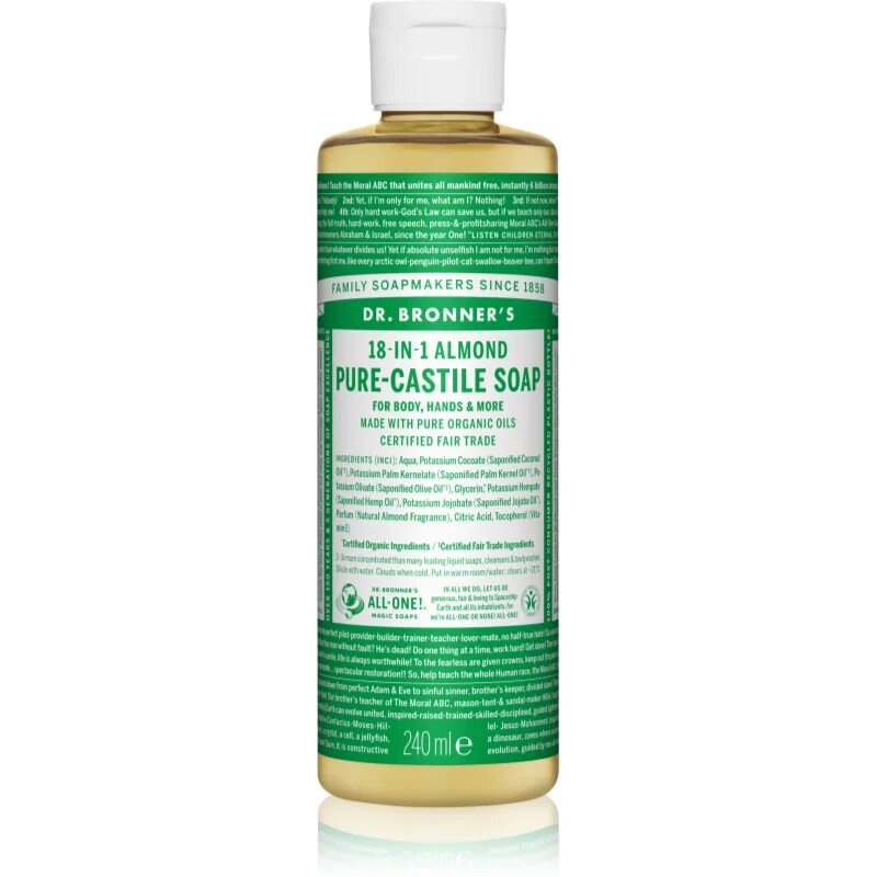 Dr. Bronner’s Almond tekoče univerzalno milo 240 ml