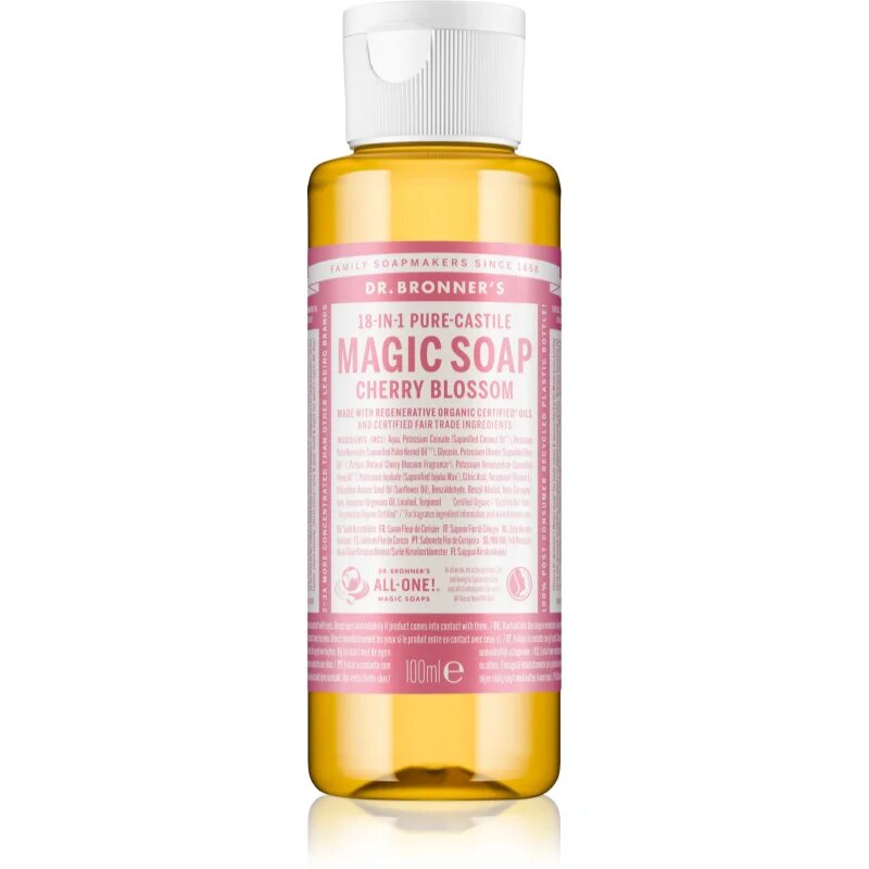 Dr. Bronner’s Cherry Blossom 18-in-1 Liquid Soap tekoče univerzalno milo 100 ml