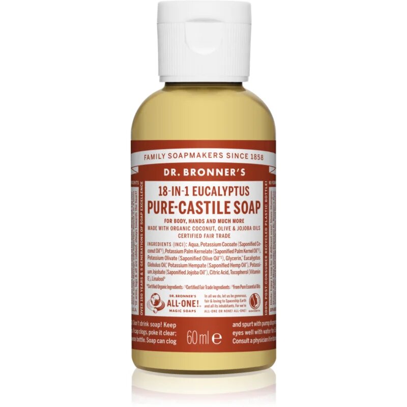 Dr. Bronner’s Eucalyptus tekoče univerzalno milo 60 ml