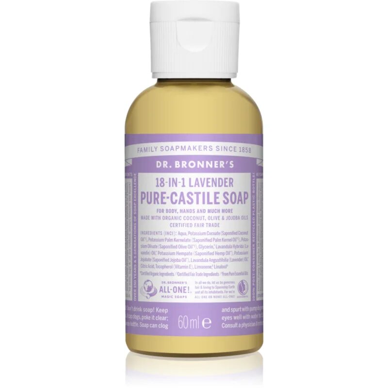 Dr. Bronner’s Lavender tekoče univerzalno milo 60 ml