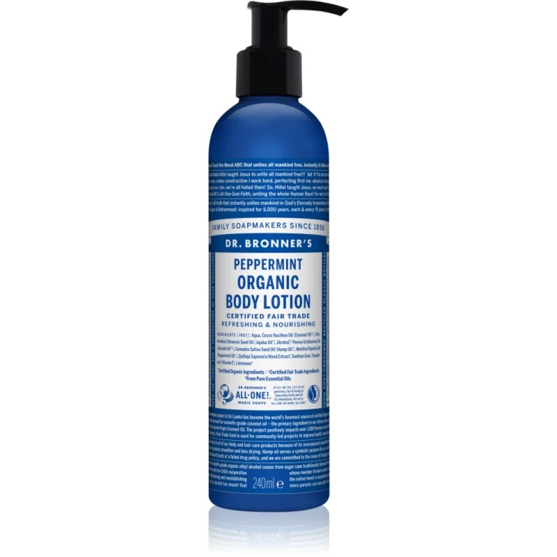 Dr. Bronner’s Peppermint osvežilni losjon za telo z vlažilnim učinkom 240 ml