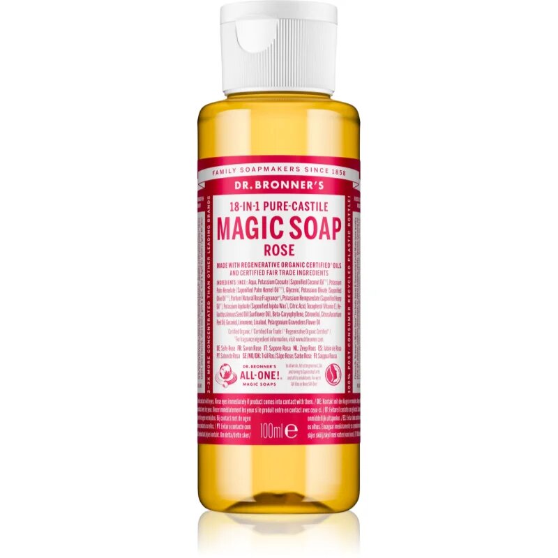 Dr. Bronner’s Rose tekoče univerzalno milo 100 ml