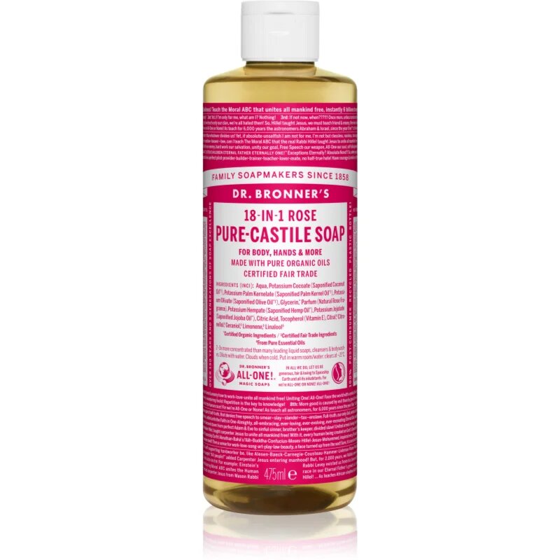 Dr. Bronner’s Rose tekoče univerzalno milo 475 m