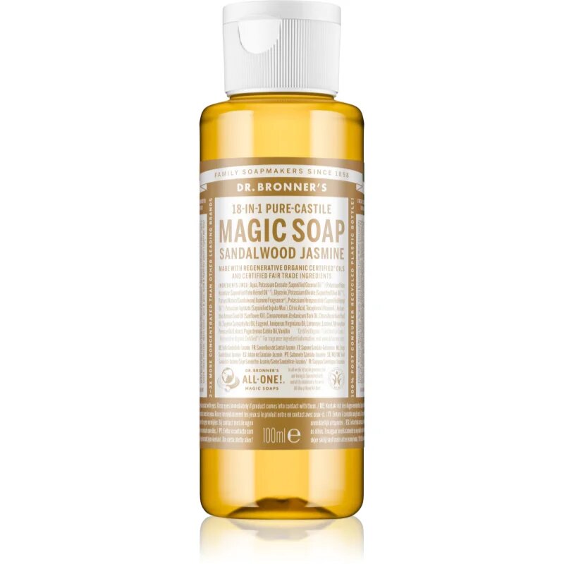 Dr. Bronner’s Sandalwood & Jasmine tekoče univerzalno milo 100 ml