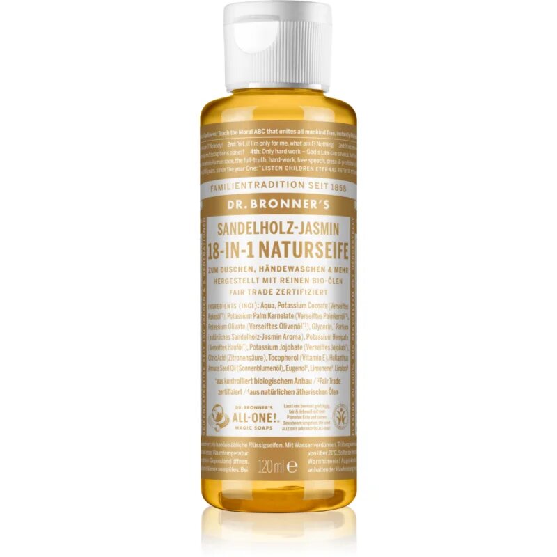 Dr. Bronner’s Sandalwood & Jasmine tekoče univerzalno milo 120 ml