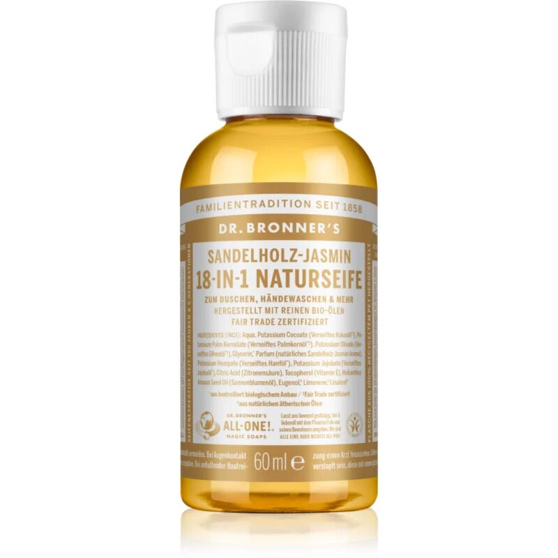 Dr. Bronner’s Sandalwood & Jasmine tekoče univerzalno milo 60 ml
