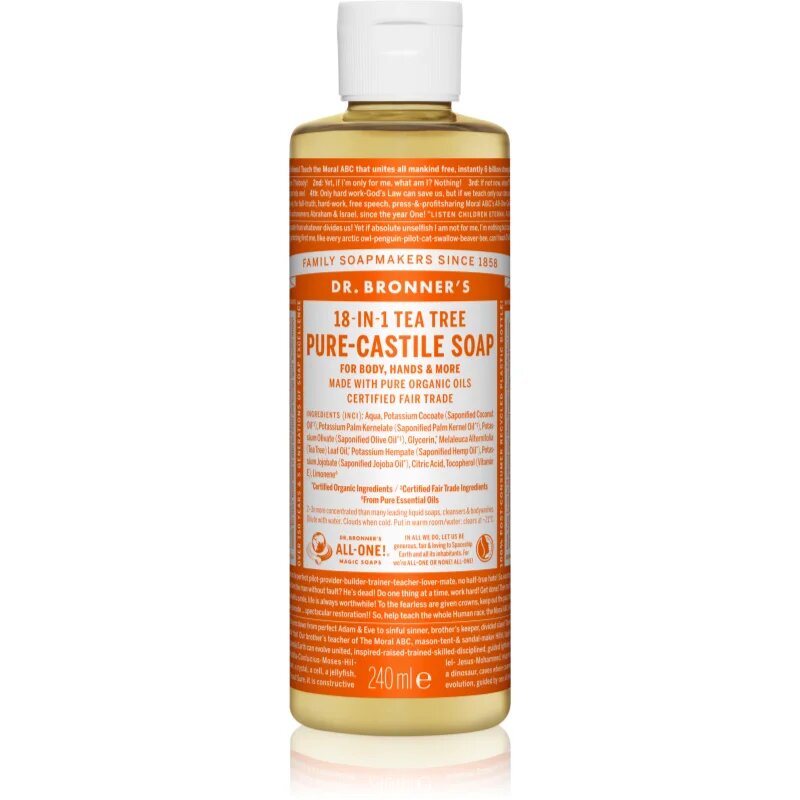 Dr. Bronner’s Tea Tree tekoče univerzalno milo 240 ml
