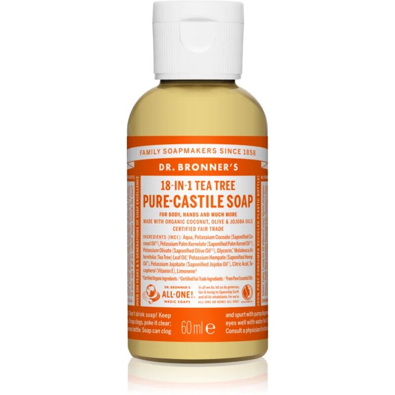 Dr. Bronner’s Tea Tree tekoče univerzalno milo 60 ml