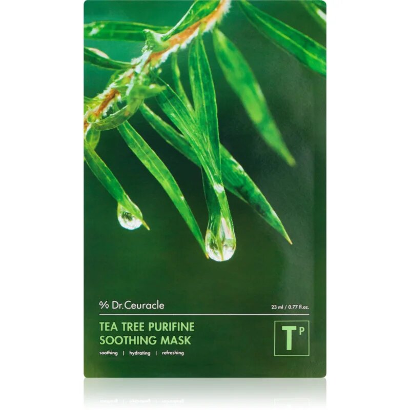 Dr.Ceuracle Tea Tree Purifine pomirjevalna tekstilna maska za problematično kožo akne 23 ml