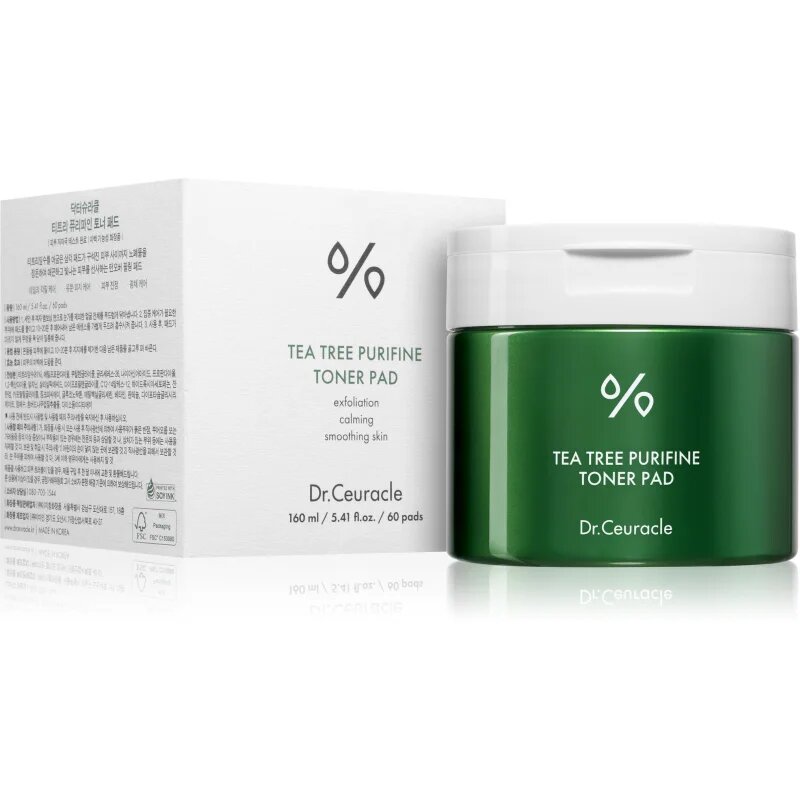 Dr.Ceuracle Tea Tree Purifine Toner Pad tonizirajoče blazinice za mastno in problematično kožo 60 kos