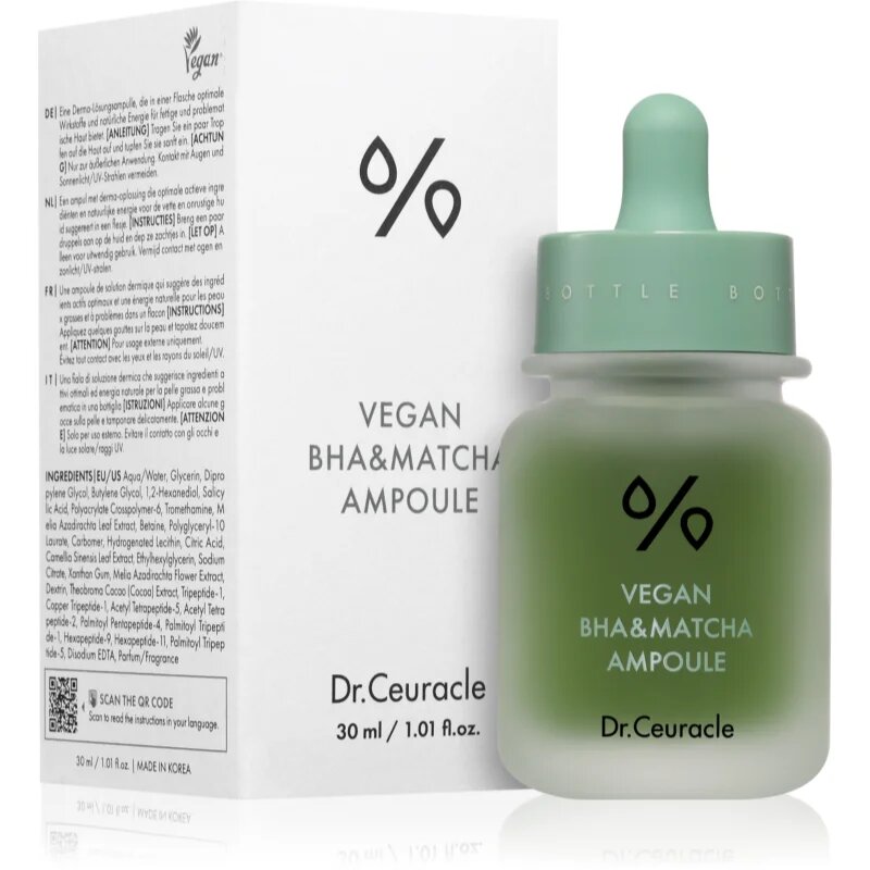 Dr.Ceuracle Vegan BHA & Matcha Ampoule obnovitveni serum za mastno in problematično kožo 30 ml