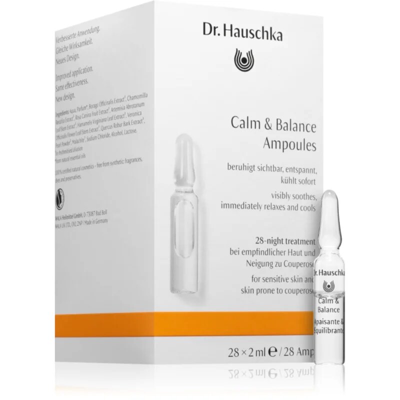 Dr. Hauschka Facial Care Calm & Balance intenzivna pomirjajoča nega za občutljivo kožo 28x2 ml