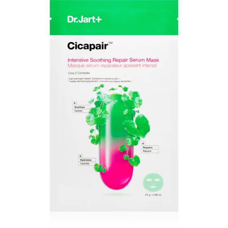 Dr. Jart+ Cicapair™ Intensive Soothing Repair Serum Mask maska iz platna z vlažilnim in pomirjajočim učinkom 25 g