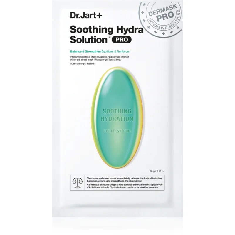 Dr. Jart+ Soothing Hydra Solution™ Intensive Soothing Mask regeneracijska in vlažilna maska za obraz 26 g