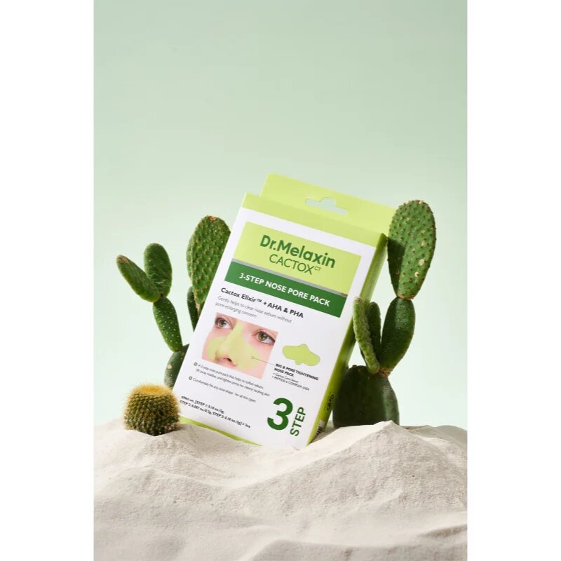 Dr. Melaxin Cactox 3-Step Nose Pore Pack globoko čistilna maska za nos 3 kos
