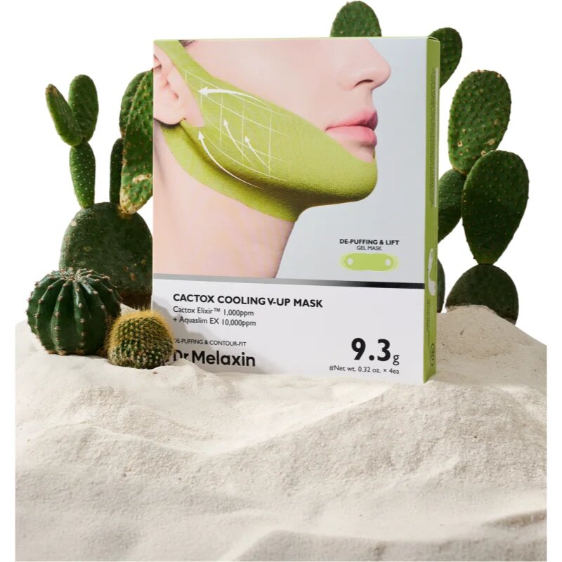 Dr. Melaxin Cactox Cooling V-Up Mask maska za oblikovanje obraza z vlažilnim učinkom 4x9.3 g