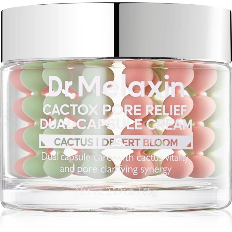 Dr. Melaxin Cactox Pore Relief Dual Capsule Cream vlažilna krema za glajenje kože in zmanjšanje por 65 g