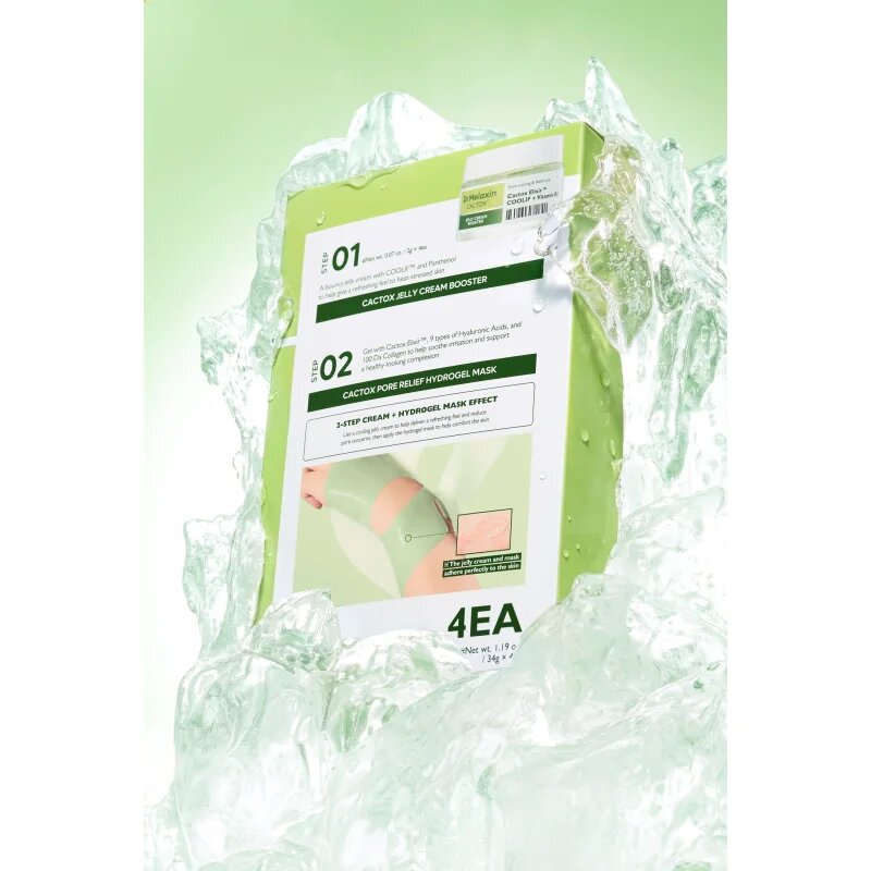 Dr. Melaxin Cactox Pore Relief Jelly Cream Hydrogel Mask intenzivna hidrogelna maska za hidracijo kože in zmanjšanje por 4 kos