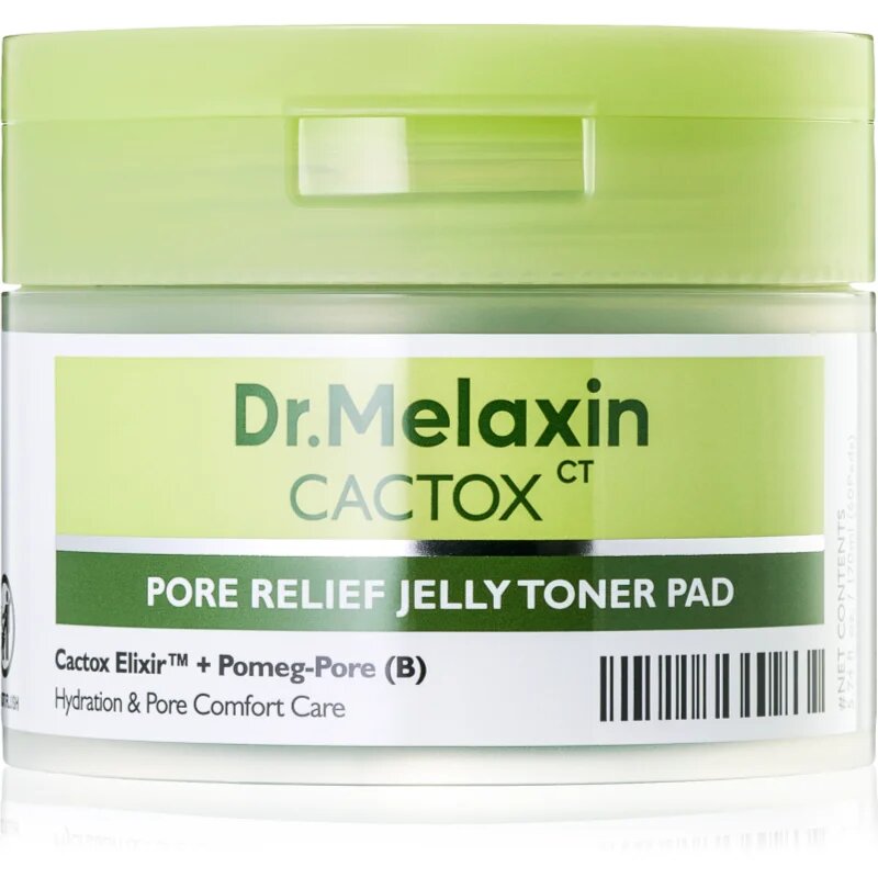 Dr. Melaxin Cactox Pore Relief Jelly Toner Pad tonizirajoče blazinice za glajenje kože in zmanjšanje por 60 kos