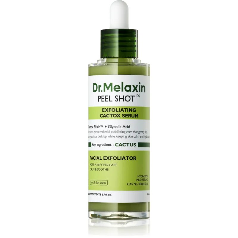 Dr. Melaxin Peel Shot Exfoliating Cactox Serum gladilni eksfoliacijski serum za hidracijo kože in zmanjšanje por 80 ml