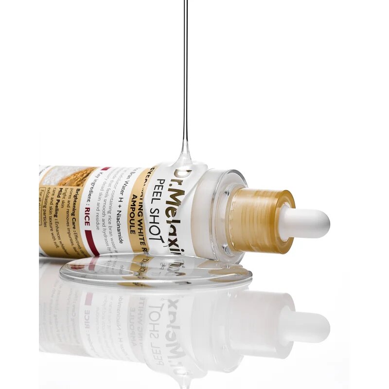 Dr. Melaxin Peel Shot Exfoliating White Rice Ampoule eksfoliacijski piling serum za posvetlitev in zgladitev kože 80 ml