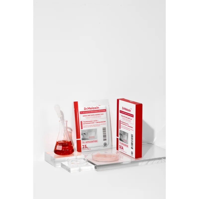 Dr. Melaxin TX Astaxanthin Brightening Serum Mask revitalizacijska maska iz platna za poenotenje tona kože 5x25 g