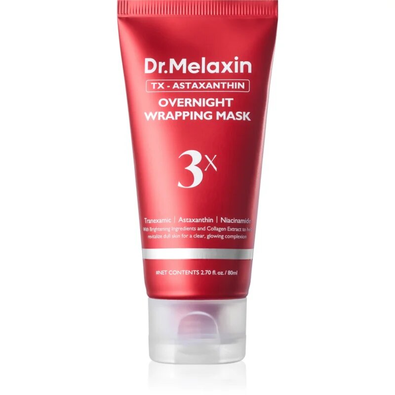 Dr. Melaxin TX Astaxanthin Overnight Wrapping Mask pomirjajoča nočna maska za poenotenje tona kože 80 ml