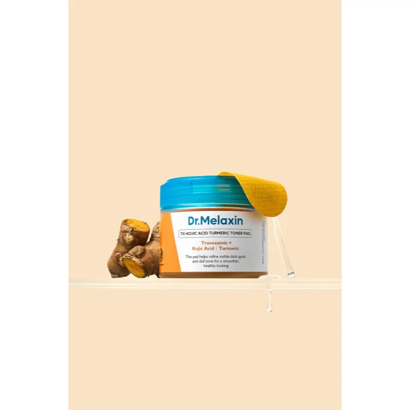 Dr. Melaxin TX Kojic Acid Turmeric Toner Pad tonizirajoče blazinice za poenotenje tona kože 70 kos