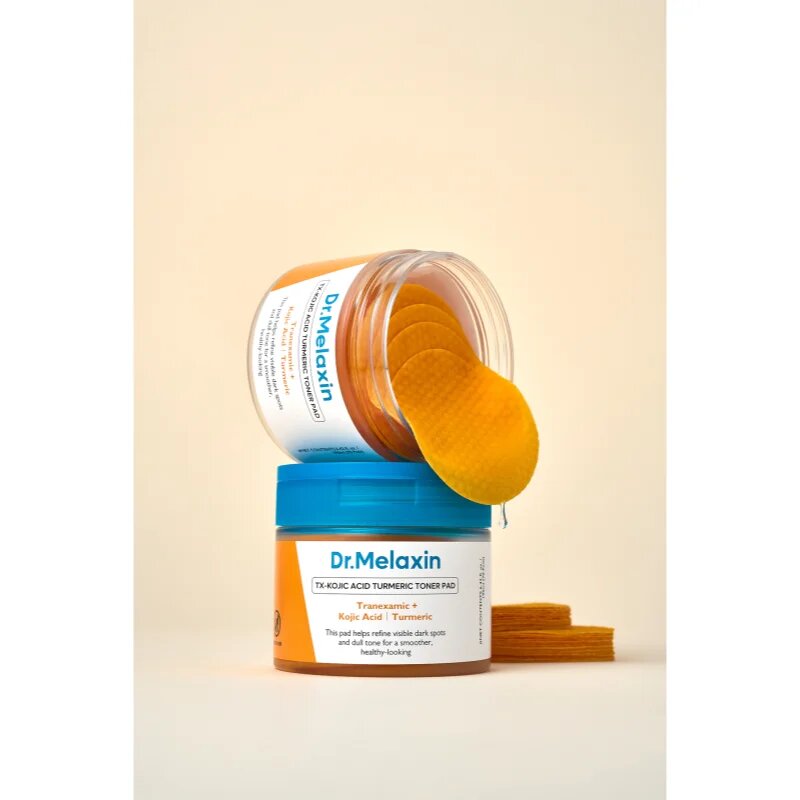 Dr. Melaxin TX Kojic Acid Turmeric Toner Pad tonizirajoče blazinice za poenotenje tona kože 70 kos