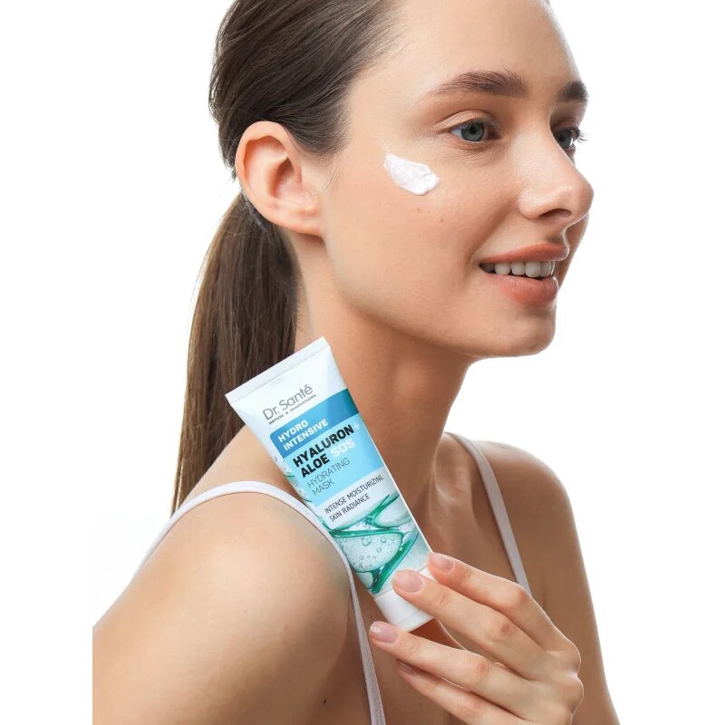 Dr. Santé Hydro Intensive Hyaluron + Aloe vlažilna maska za vse tipe kože 75 ml