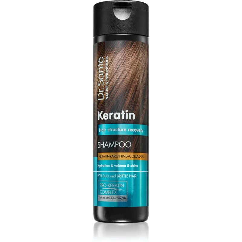 Dr. Santé Keratin regeneracijski in vlažilni šampon za krhke lase brez sijaja 250 ml