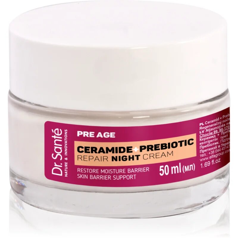 Dr. Santé Pre Age Ceramide + Prebiotic nočna regeneracijska krema za zrelo kožo 50 ml