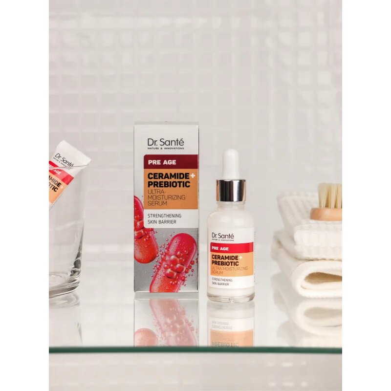 Dr. Santé Pre Age Ceramide + Prebiotic vlažilni serum za zrelo kožo 30 ml