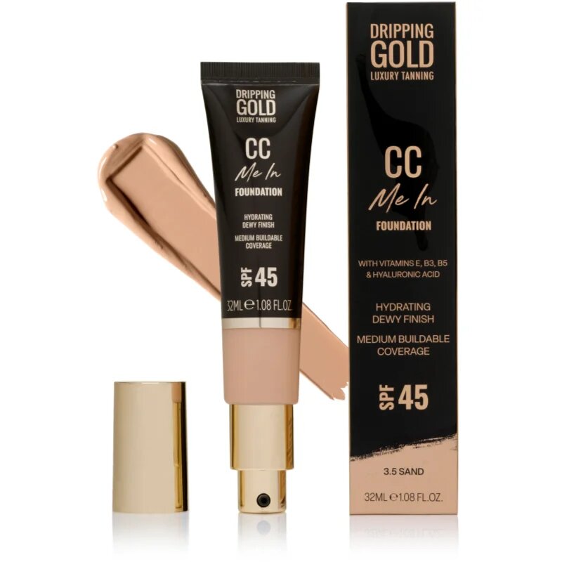 Dripping Gold CC Me In lahki tekoči puder SPF 45 odtenek Sand 3.5 32 ml