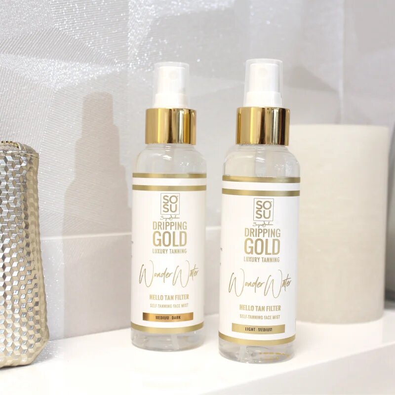 Dripping Gold Wonder Water Hello Tan samoporjavitvena meglica za obraz Medium - Dark 100 ml