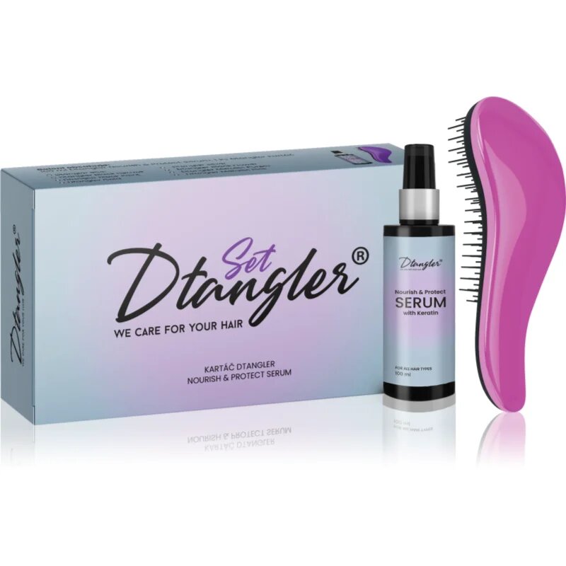 Dtangler We Care For Your Hair Set darilni set za lase Metallic Pink