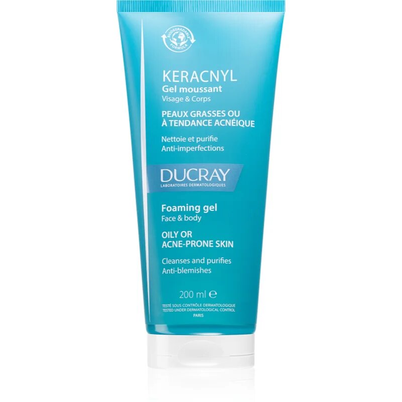 Ducray Keracnyl Foaming gel čistilni penasti gel za mastno k aknam nagnjeno kožo 200 ml