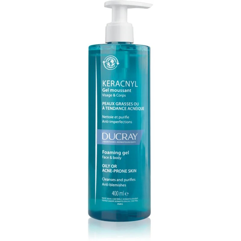 Ducray Keracnyl Foaming gel čistilni penasti gel za mastno k aknam nagnjeno kožo 400 ml