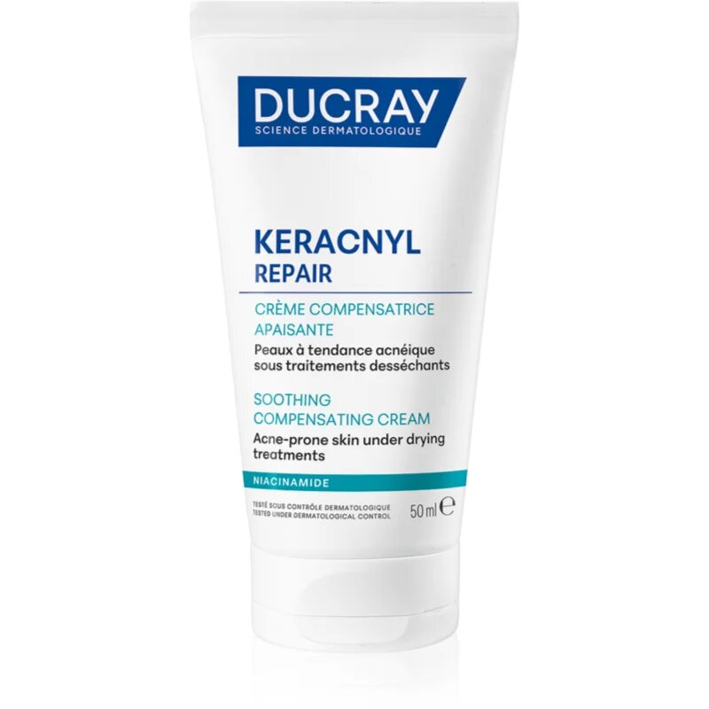 Ducray Keracnyl Repair Soothing Compensating Cream pomirjevalna in vlažilna krema za občutljivo k aknam nagnjeno kožo 50 ml
