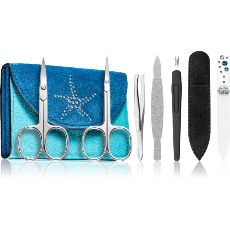 DuKaS Premium Line Solingen 216 set za manikiro + etui Blue-Turquoise