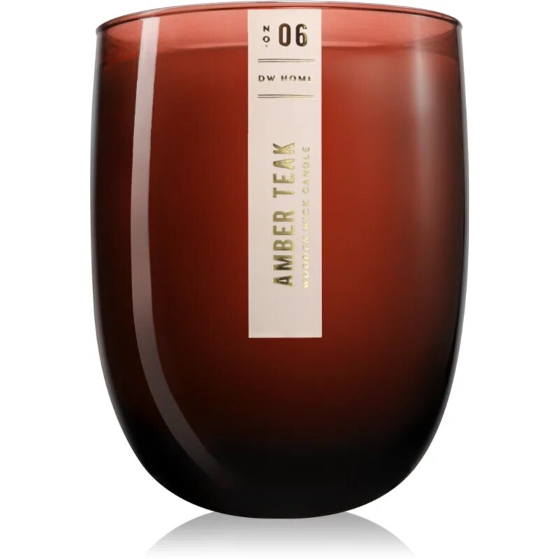 DW Home Wooden Wick Candles Amber Teak dišeča sveča 436.6 g