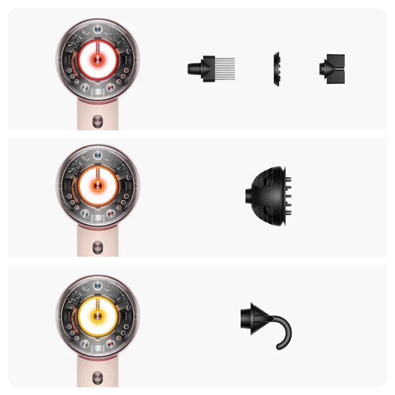 Dyson Supersonic Nural HD16 T3/T4 Ceramic Pink/Rose Gold sušilnik za lase Curly + Coily 1 kos