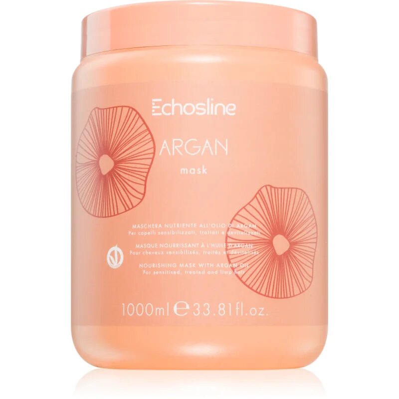 Echosline Argan mask hranilna maska za gladke in sijoče lase z arganovim oljem 1000 ml
