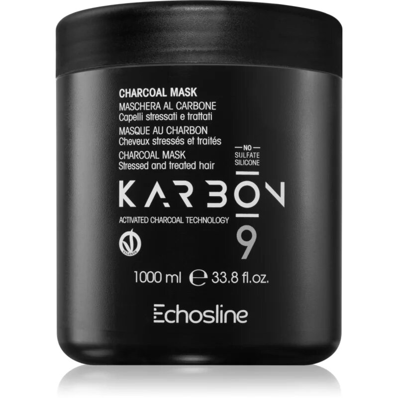 Echosline CHARCOAL Mask maska za lase z aktivnim ogljem 1000 ml