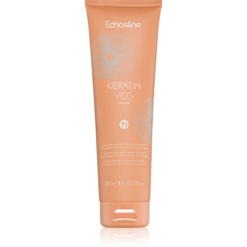 Echosline Keratin veg Mask intenzivna vlažilna maska za suhe in porozne lase z aminokislinami 300 ml