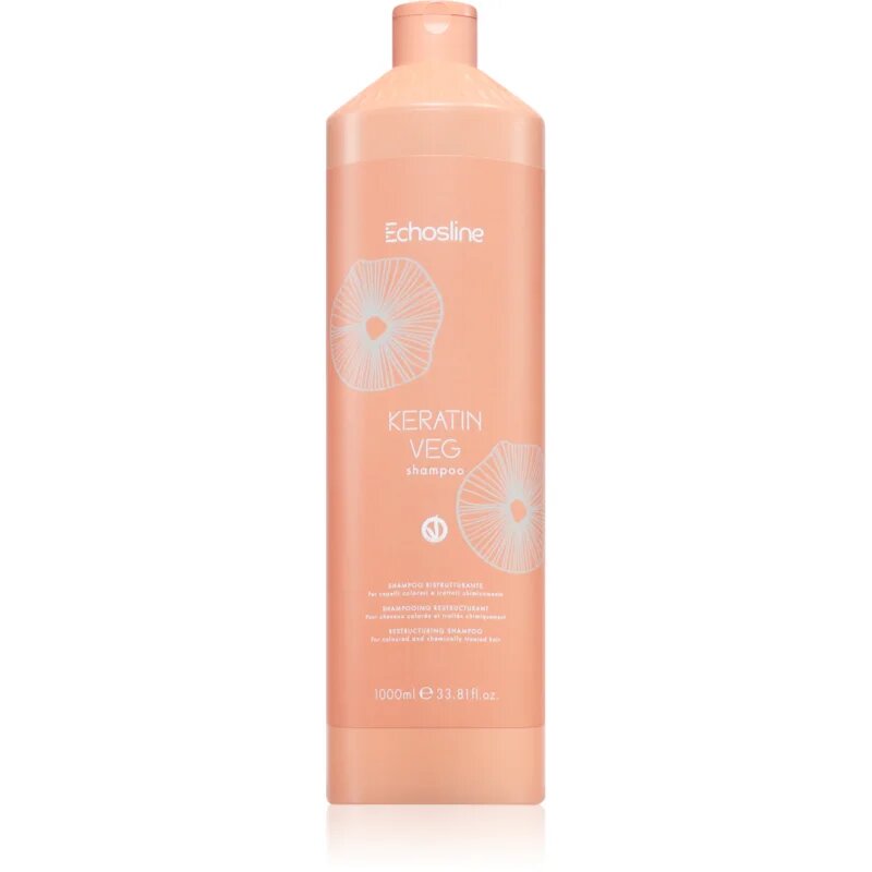 Echosline Keratin veg Shampoo hranilni šampon za obnovo in krepitev las z aminokislinami 1000 ml