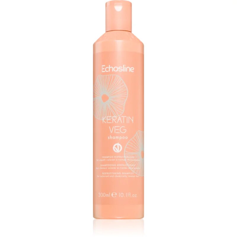 Echosline Keratin veg Shampoo hranilni šampon za obnovo in krepitev las z aminokislinami 300 ml