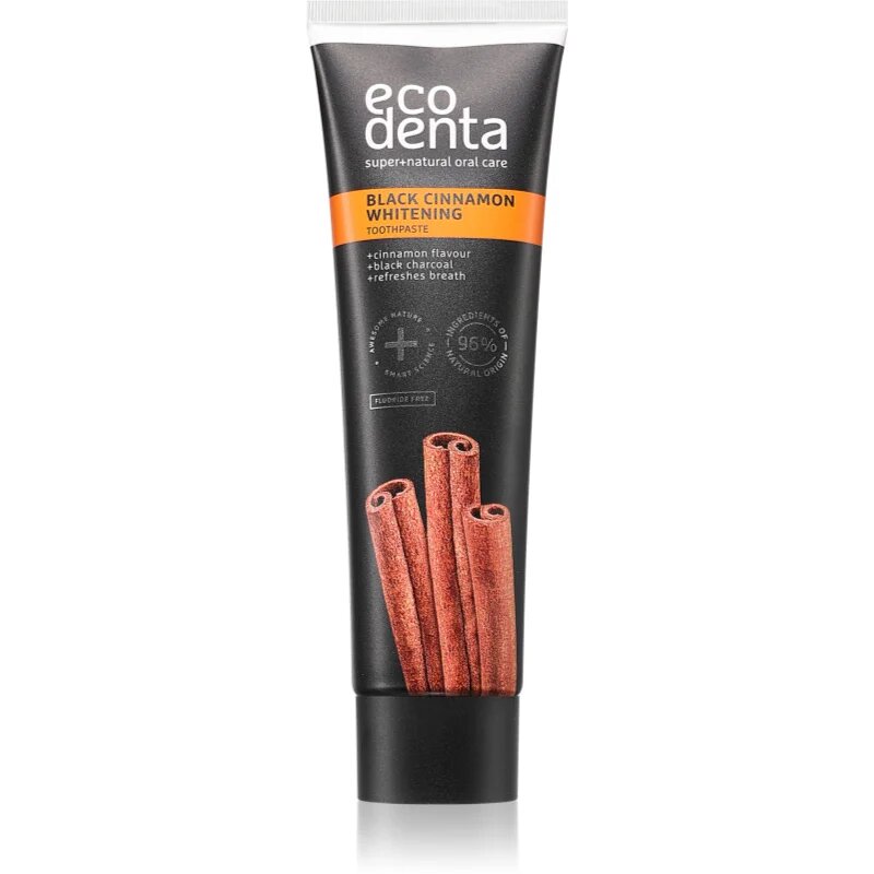 Ecodenta Black Cinnamon Whitening zobna pasta za beljenje zob s cimetom 100 ml