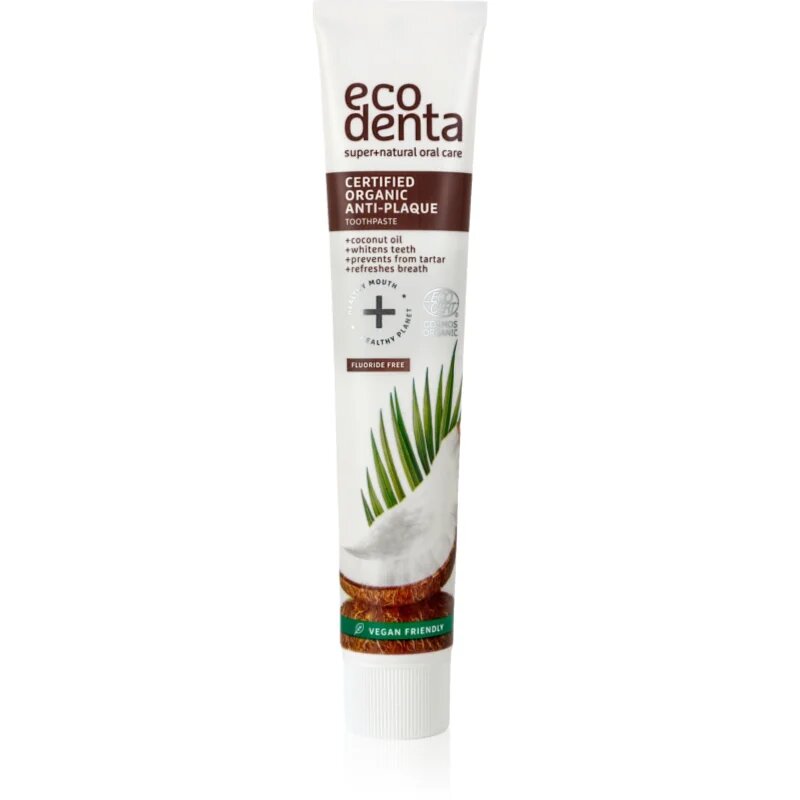 Ecodenta Certified Organic Anti-plaque zobna pasta proti zobnim oblogam in za zdrave dlesni s kokosovim oljem 75 ml