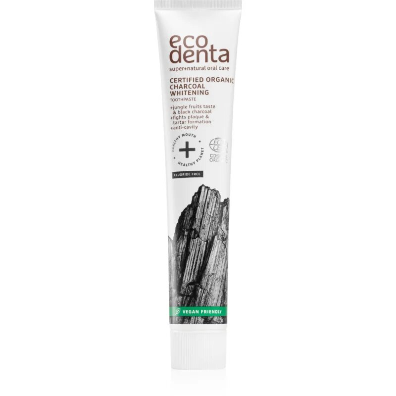 Ecodenta Certified Organic Charcoal whitening zobna pasta za beljenje zob z aktivnim ogljem 75 ml